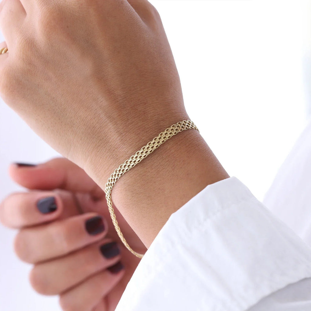 Gold Mesh Bracelet - Sila Silver Jewelry