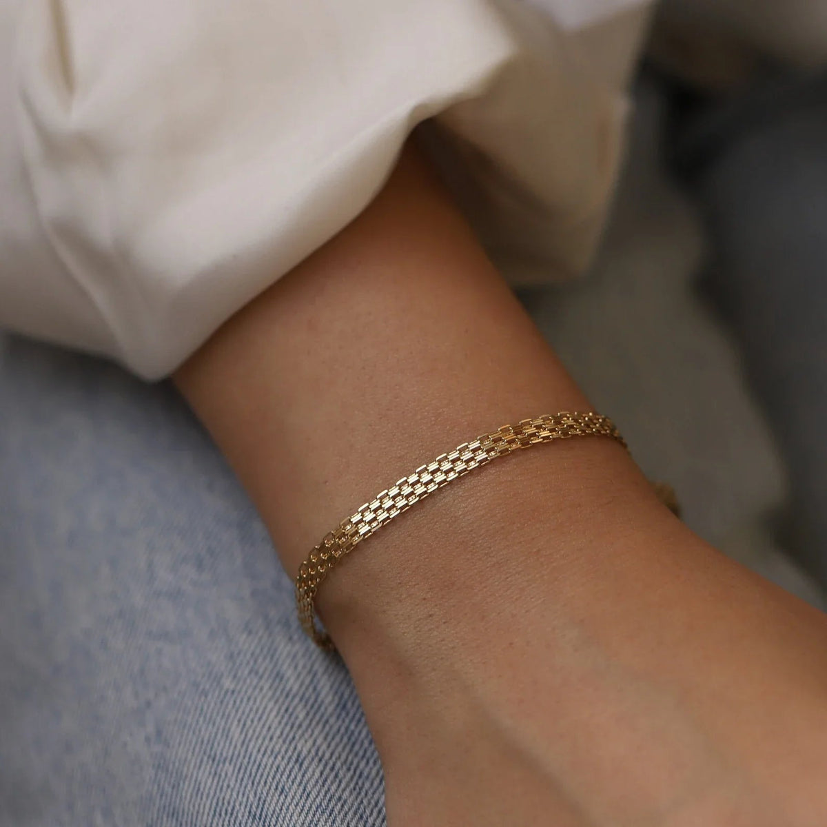 Gold Mesh Bracelet - Sila Silver Jewelry