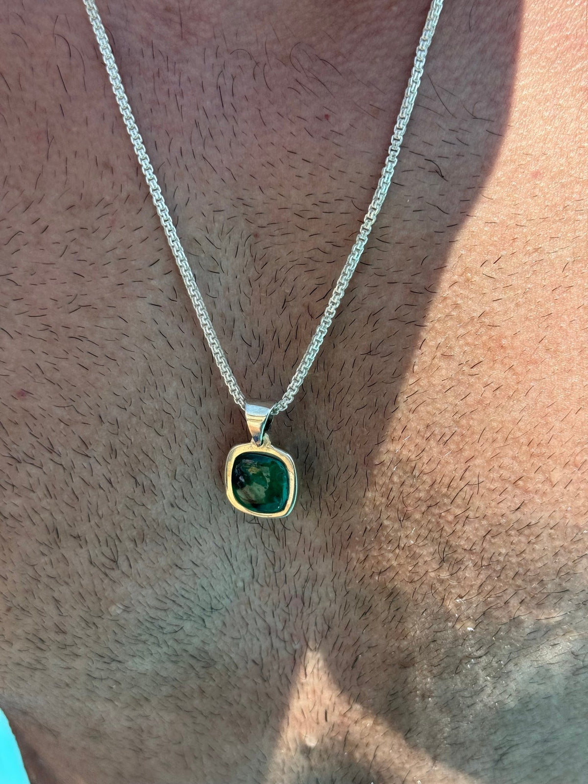 Green Malachite Halo Necklace - Sila Silver Jewelry