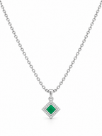 Green Square Stone Necklace - Sila Silver Jewelry