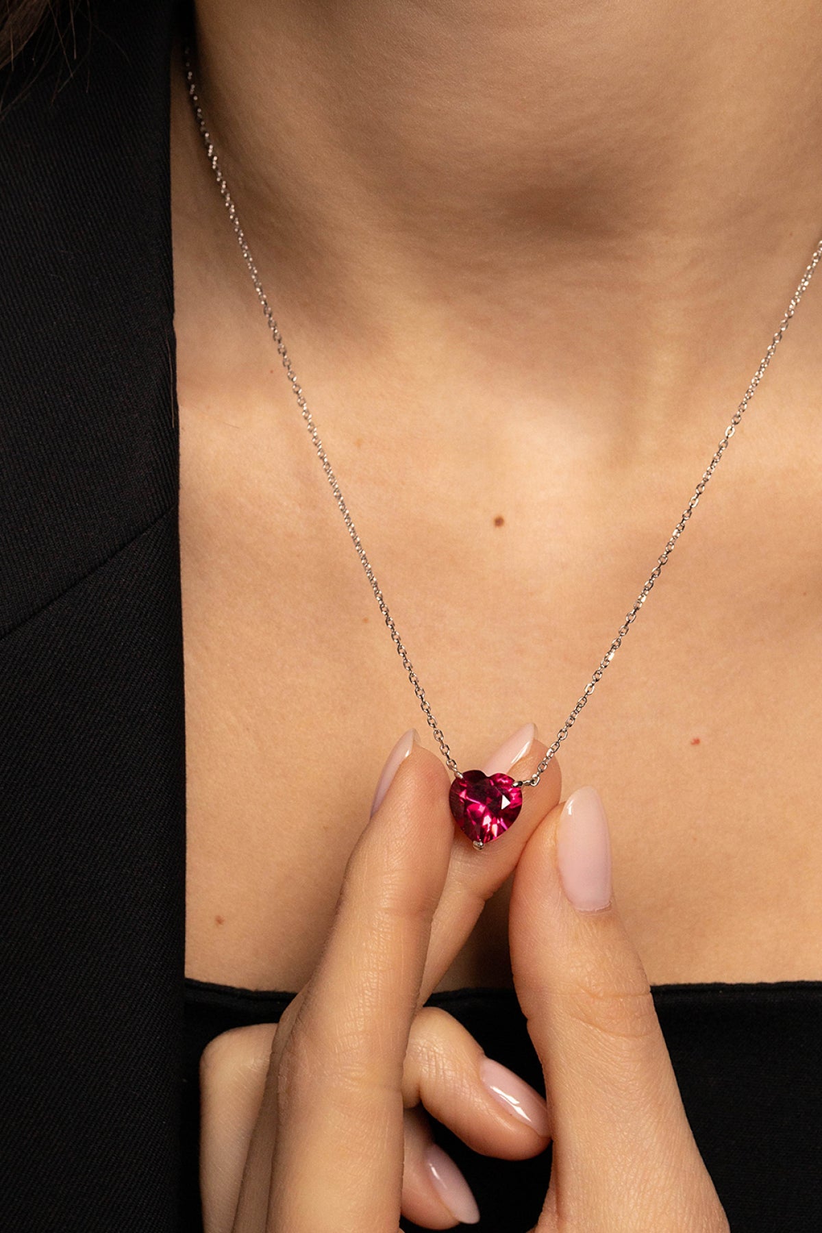 I adore you Ruby Necklace - Sila Silver Jewelry