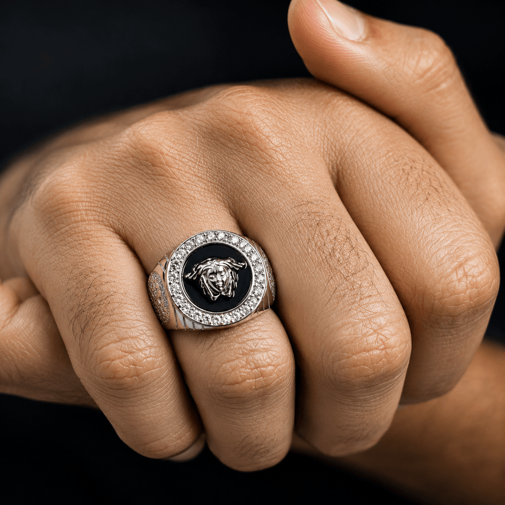 Iced Medusa Ring - S925 Sterling Silver - Sila Silver Jewelry