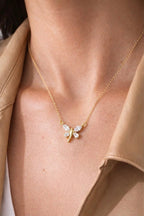 Liana Fly Necklace - Gold - Sila Silver Jewelry