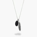 Midnight Feather Necklace -Pure Sterling Silver 925s - 60cm - Sila Silver Jewelry