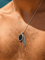 Midnight Feather Necklace -Pure Sterling Silver 925s - 60cm - Sila Silver Jewelry