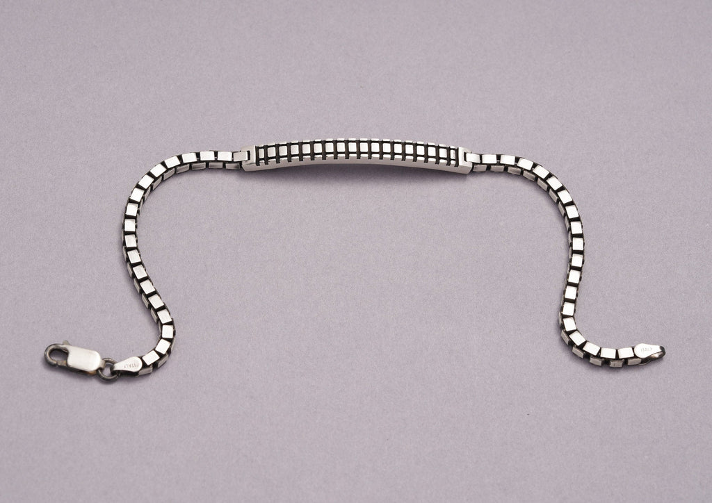 Midnight Grid -S925 Sterling Silver Bracelet - Sila Silver Jewelry