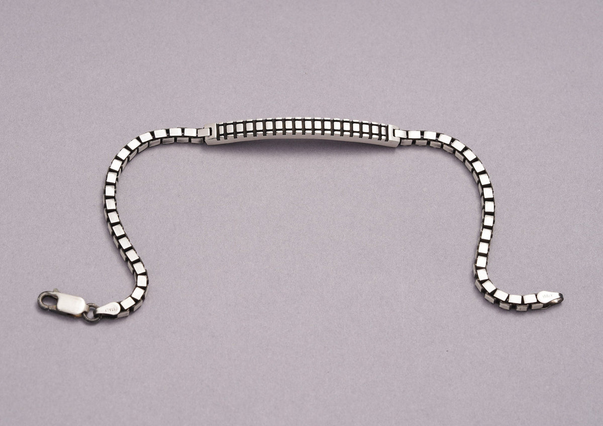 Midnight Grid -S925 Sterling Silver Bracelet - Sila Silver Jewelry