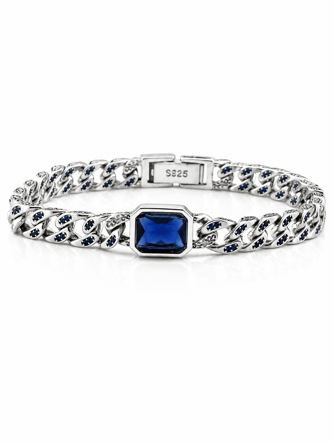 Midnight Sapphire Bracelet in Sterling Silver 925s - Sila Silver Jewelry