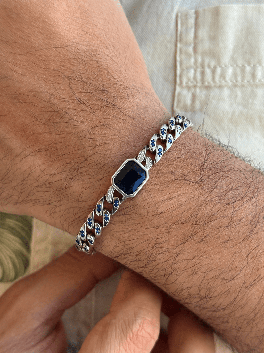 Midnight Sapphire Bracelet in Sterling Silver 925s - Sila Silver Jewelry