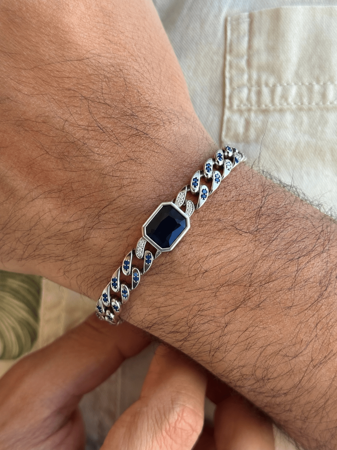 Midnight Sapphire Bracelet in Sterling Silver 925s - Sila Silver Jewelry