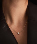 Minimal Round Zircon Necklace - Sila Silver Jewelry
