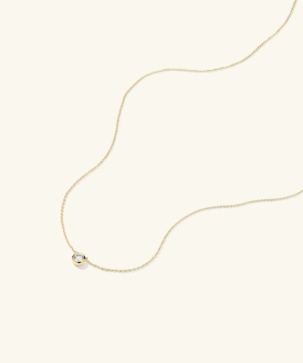Minimal Round Zircon Necklace - Sila Silver Jewelry