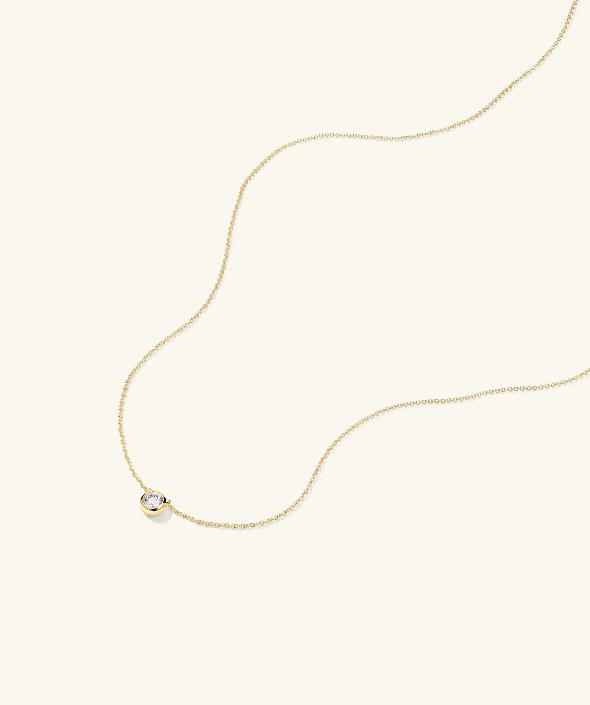 Minimal Round Zircon Necklace - Sila Silver Jewelry