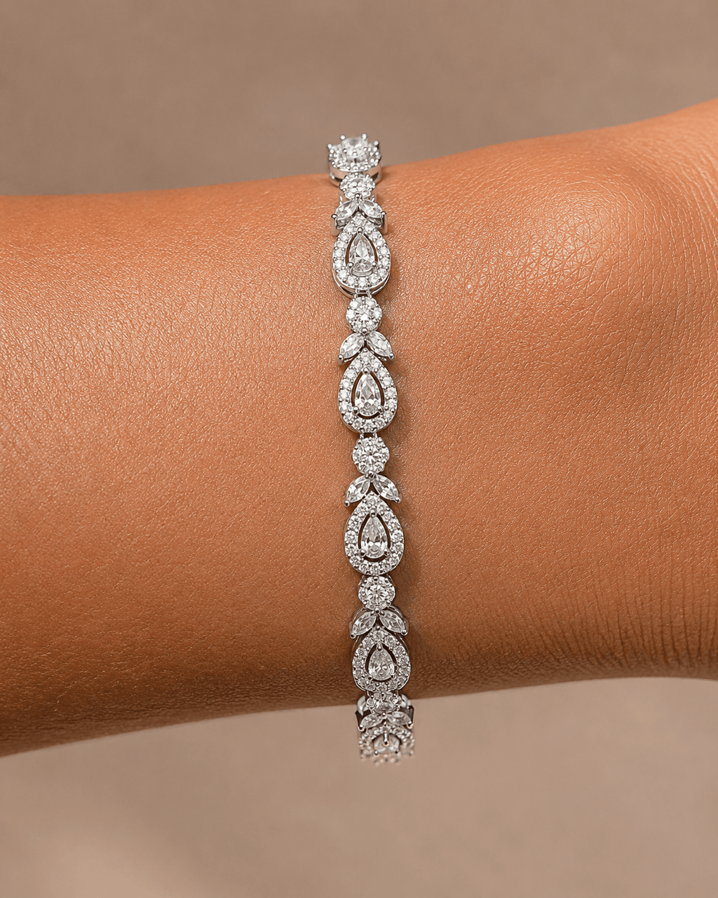 Multi Shape Zircon Silver Bracelet - Sila Silver Jewelry