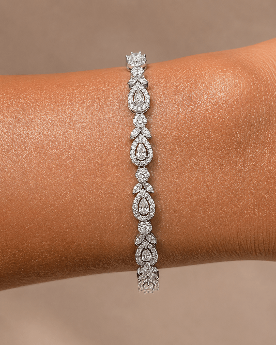 Multi Shape Zircon Silver Bracelet - Sila Silver Jewelry