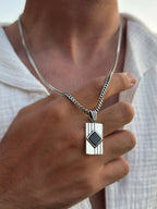 Onyx Crest Necklace - Sila Silver Jewelry