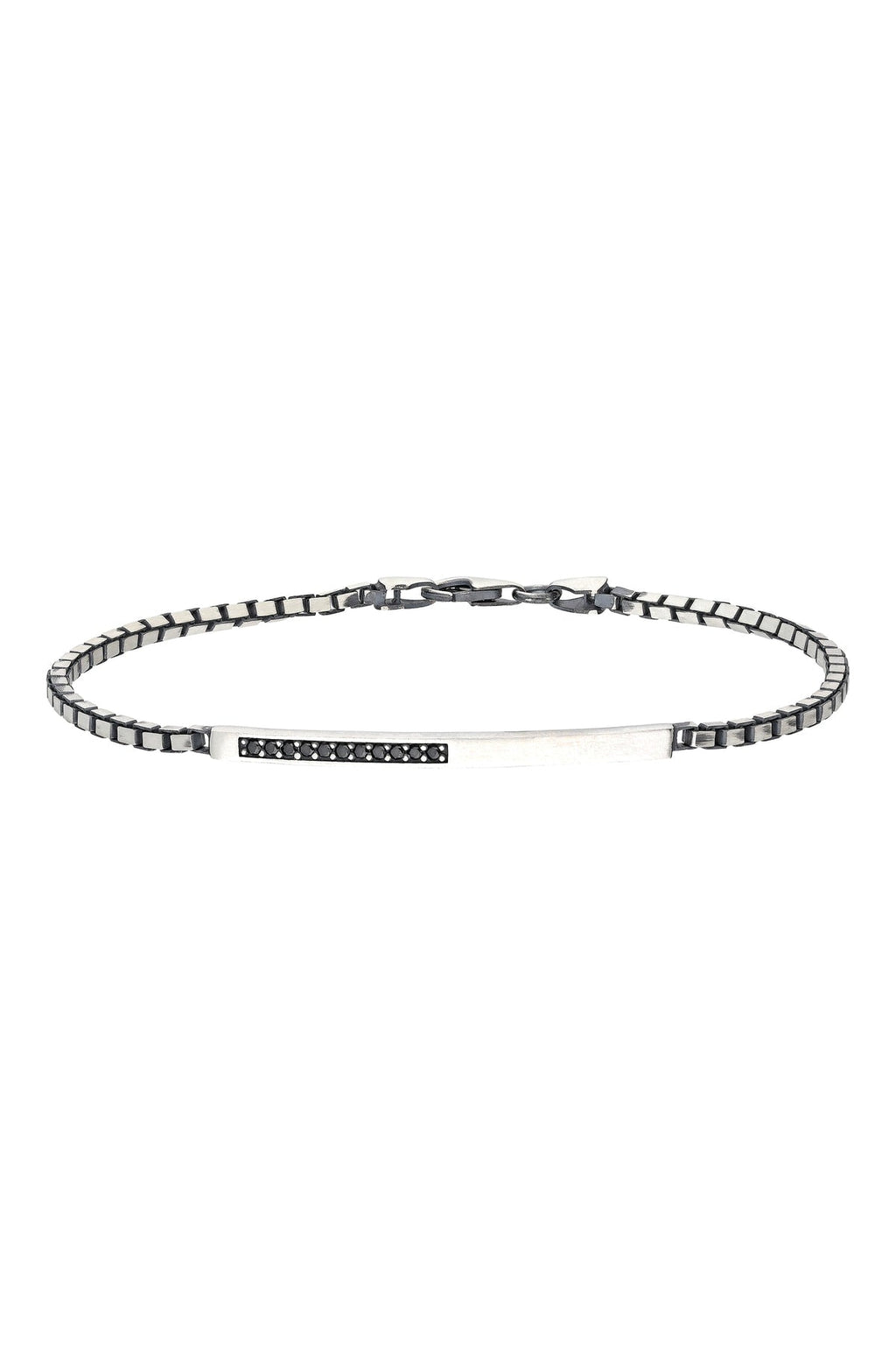 Onyx Line -S925 Sterling Silver Bracelet - Sila Silver Jewelry