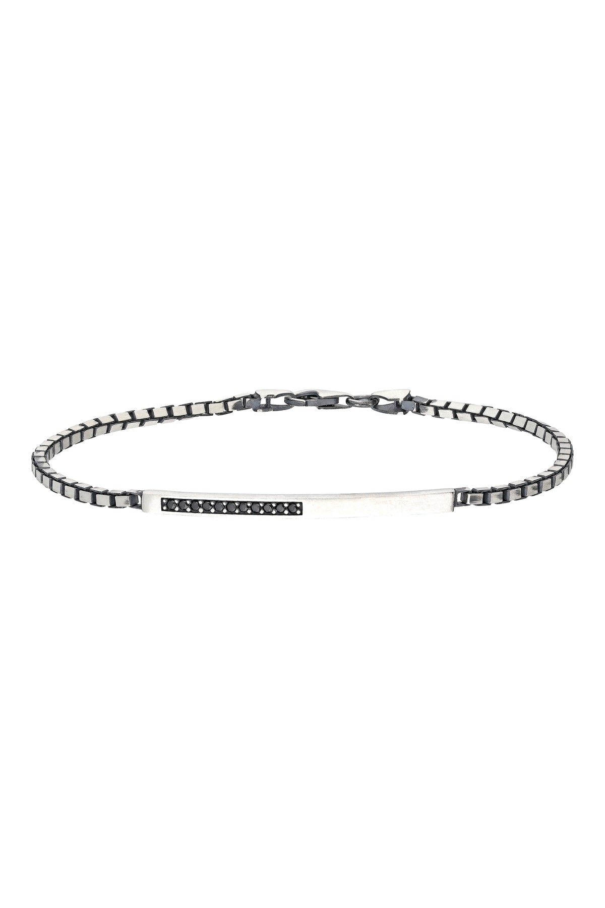 Onyx Line -S925 Sterling Silver Bracelet - Sila Silver Jewelry
