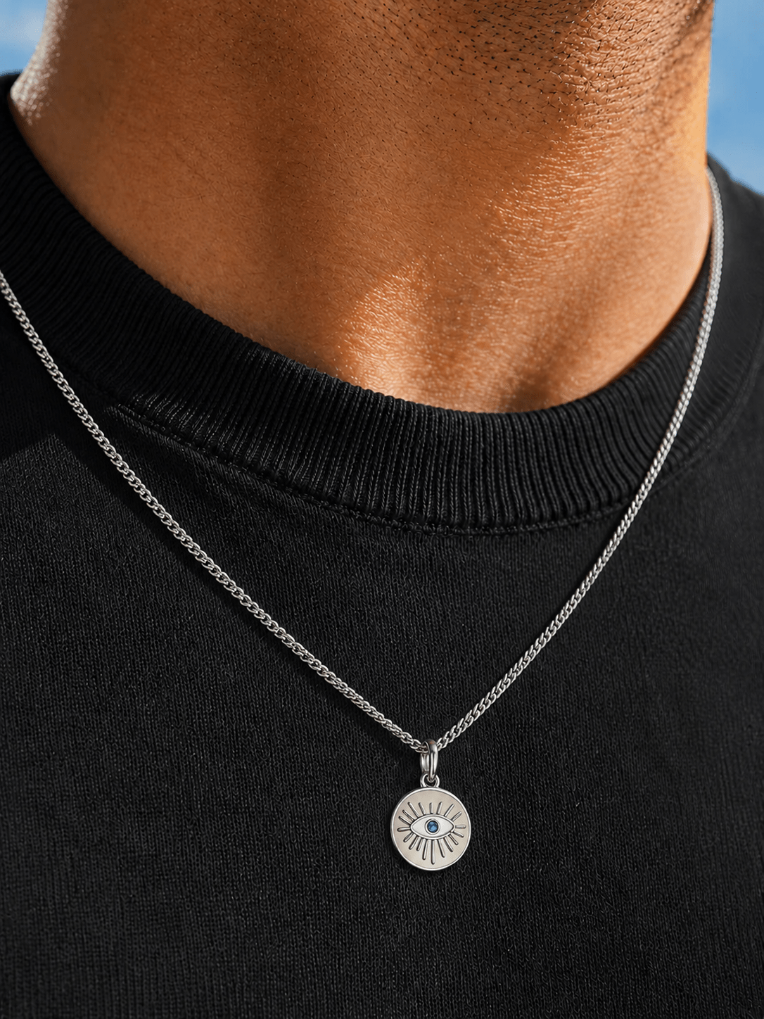 Radiant Eye Necklace -Pure Sterling Silver 925s - 60cm