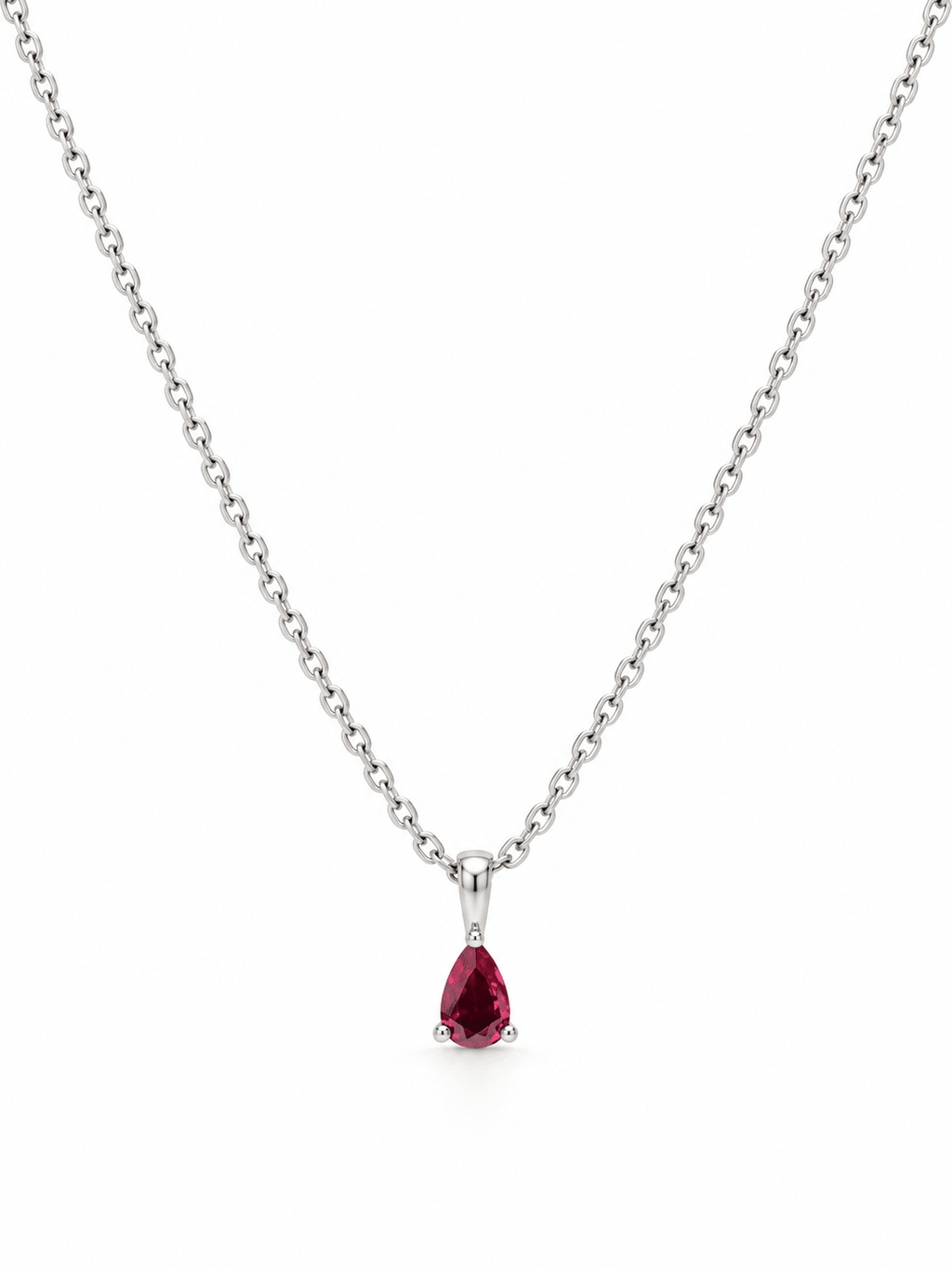 Red Pear Stone Necklace - Sila Silver Jewelry