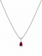 Red Pear Stone Necklace - Sila Silver Jewelry