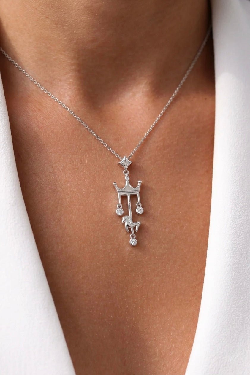 The Royal Crown and the Flying Horse Necklace - Sila Silver Jewelry