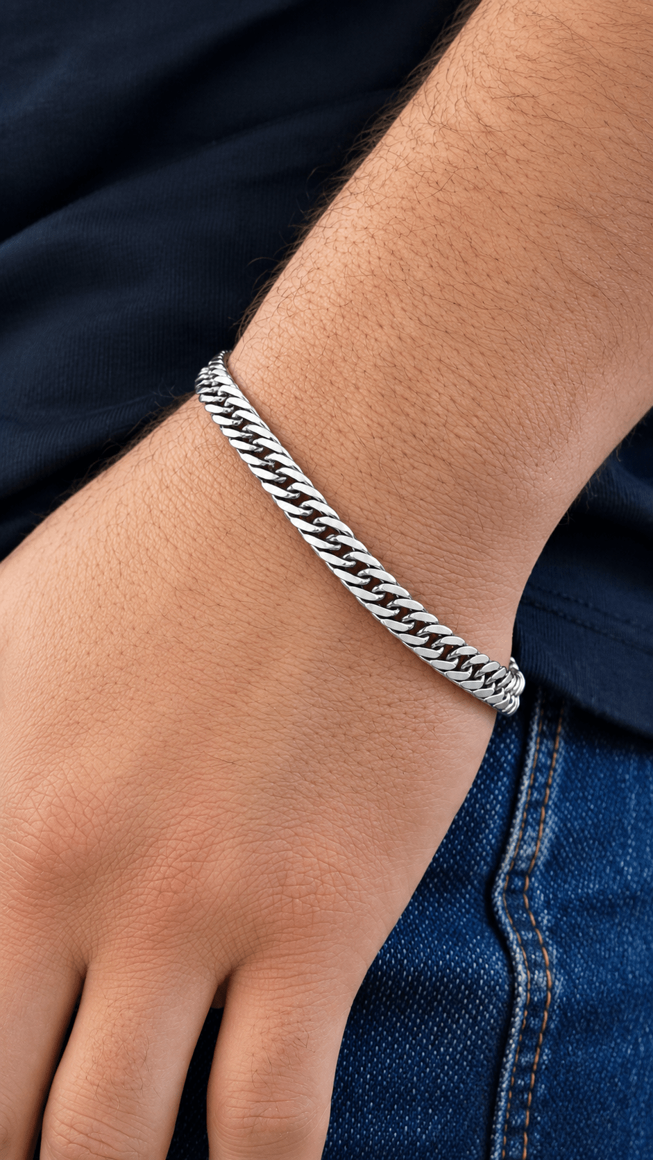 Titan Cuban Bracele in Sterling Silver 925s - Sila Silver Jewelry