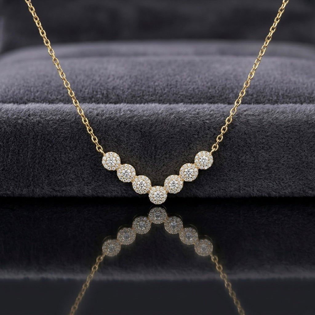 V-Glow Necklace - GOLD - Sila Silver Jewelry