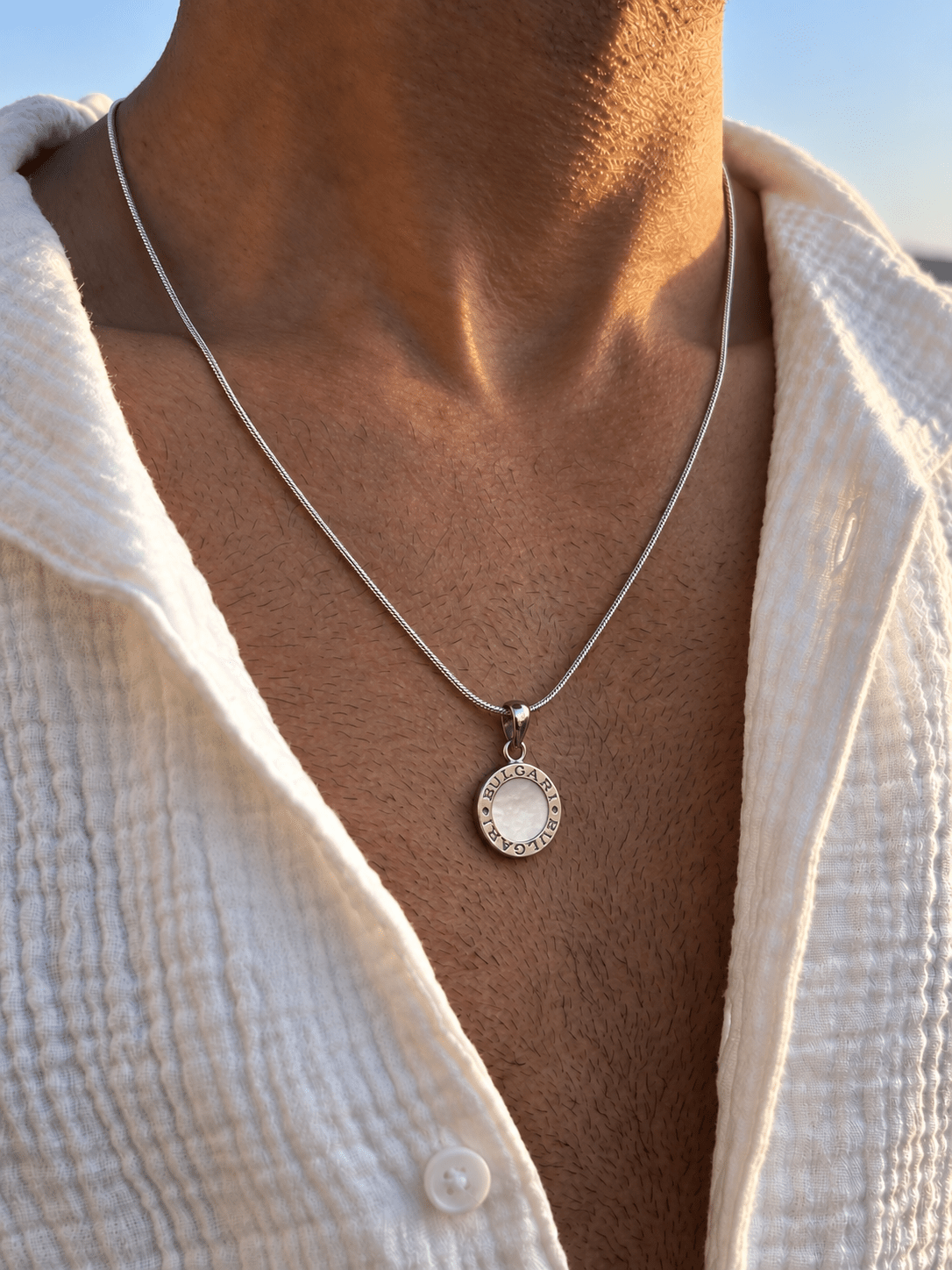 White pearl Bulgari Necklace - Sila Silver Jewelry